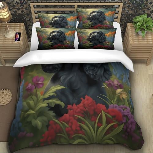 Parure de lit cheval noir housse de couette microfibre 200x200 - 5