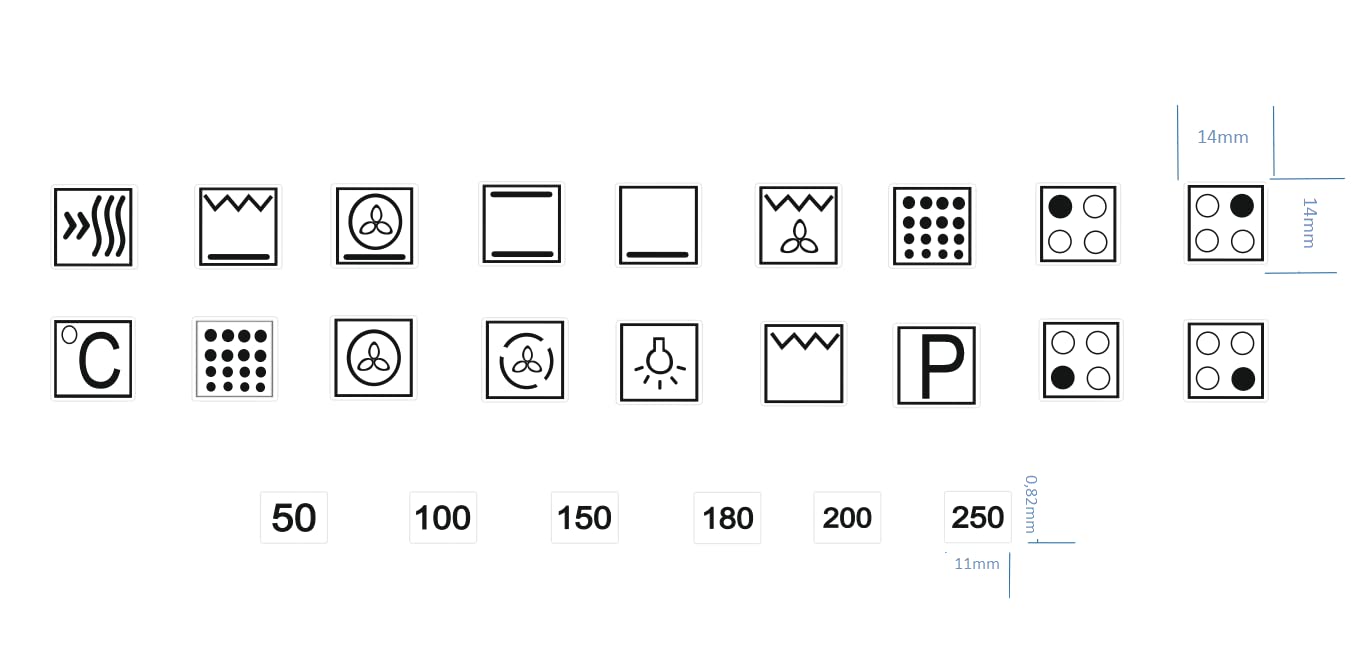 Generic Cooker Sticker Set Hob Symbols (14 mm) - Transparent, Waterproof, Smooth Surfaces - Image 2