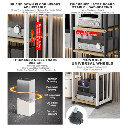 Tour de support audio multimédia robuste à hauteur réglable avec roulettes - 5