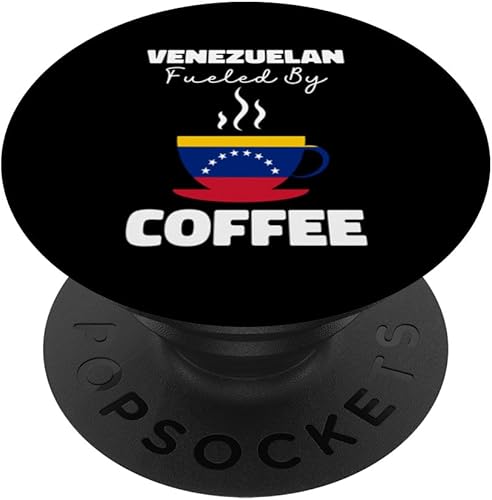 Divertido Venezolano Fueled By Coffee Bandera Venezuela Coffee Love PopSockets PopGrip estándar