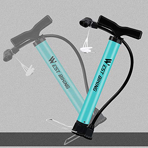 Bomba de Ciclismo, Romacci Bomba de ciclismo turquesa de aço 120 PSI Inflator de ar para estrada MTB