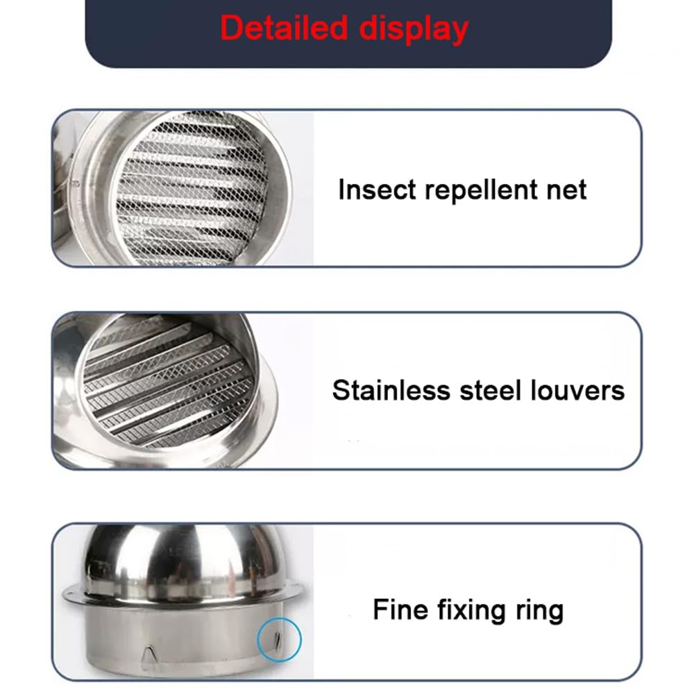 Copertura Rotonda Per Presa D'aria In Acciaio Inossidabile Cappa Da Presa D'aria Cappa Di Scarico Esterna Tappo Traspirante Circolare Per Cappe Aspiranti Tappo Di Sfiato
