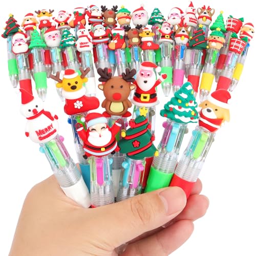Coicok 30 canetas multicoloridas de Natal, gadgets de aniversário para crianças, canetas de bola presente de Natal para crianças, acessórios de festa de Natal, presentes de fim de festa de Natal,