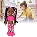 linxiaojix Bambola Nera per Bambina, 14 Pollici Nera Africana per Bambina Posabile Bambola Moda Costume Giocattolo Regalo Festival per Bambini Bambini