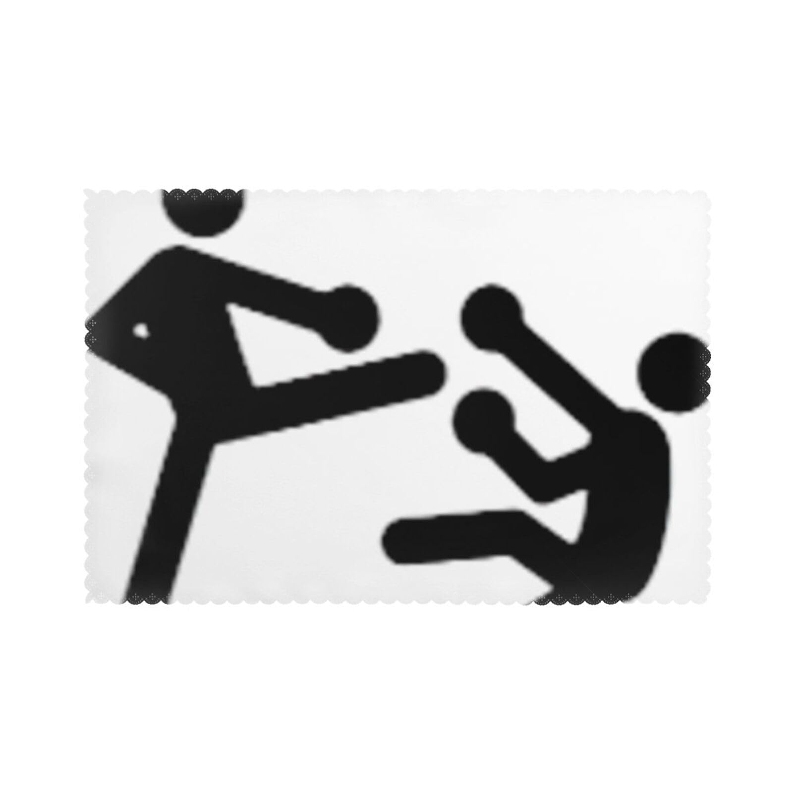 Kickboxing Print Placemats Set Of 6, 12x18 Inch Polyester Washable Heat Resistant Kitchen Dining Table Mats