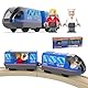 Cylora Holzeisenbahn Zug Eisenbahn elektrische lok Kinder ab 3 Jahren, Batteriebetriebenes Zugset, Lokomotivzug Lokomotive Kompatibel mit Holzschienen Thomas Brio, Spielzeugauto für Kleinkinder, Blau