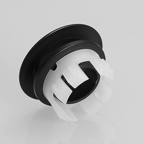 Miniatura 5 de Homevacious Cubierta de desbordamiento para lavabo de lavabo en latón negro mate inserto en agujero tapas redondas paquete 0f 2