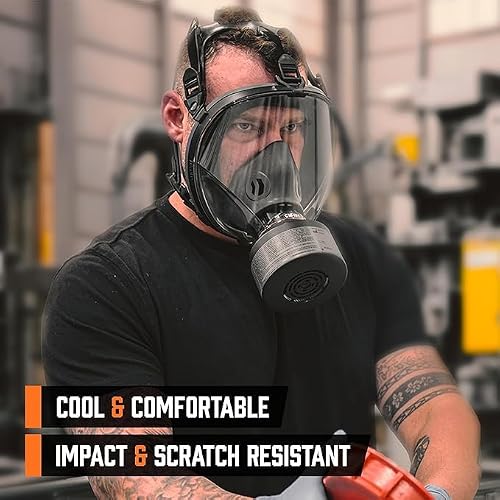 MIRA SAFETY M Certified Full Face Gas Mask Respirator - 1 Year Full Manufacturer Warranty Mask (CM-i01 Black) - Thumbnail 2