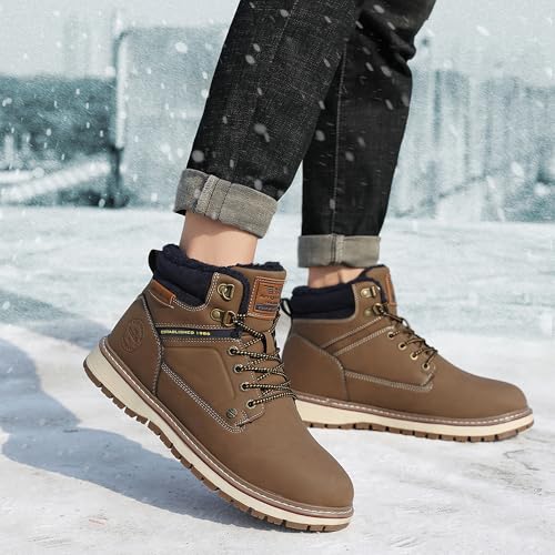 Image of ARRIGO BELLO Mens Winter Boots Snow Shoes Casual Booties US Size 8-12 | Warm Fur Lined,Mesh Lined,Non-slip,Breathable,Durable,Outdoor,Ankle Boot,Comfortable,Removable Insole