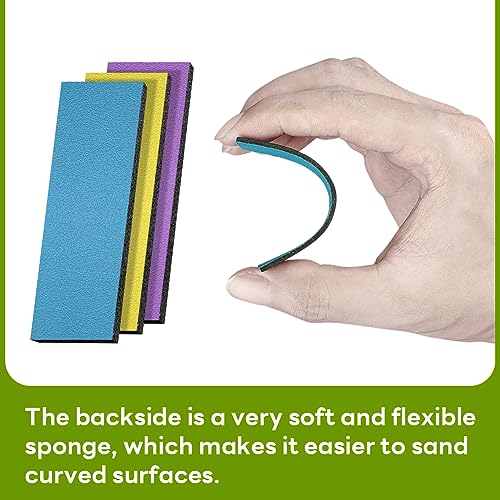 stedi Sanding Sponge for Model Gundam Building, Hobby Model Tools Hand Sanding Block Waterproof Wet Dry Reuse 400 to 1200 Grit Sandpaper, 30 Sheets