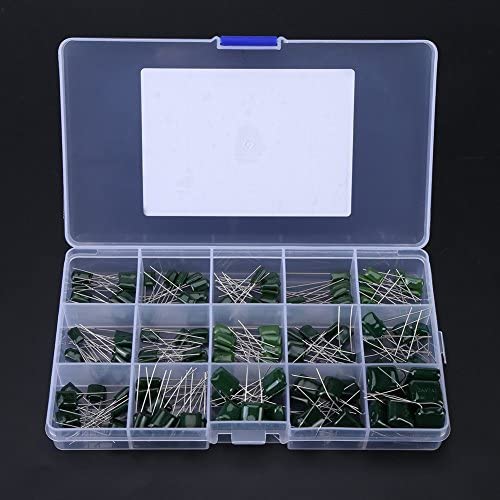 Lot De 150 Condensateurs Polyester 100 V – 0,33 NF à 470 NF – Kit 15 Valeurs Avec Boîte