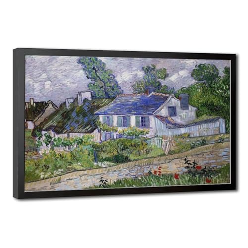 Impression sur toile tendue Maisons à Auvers de Van Gogh haute qualité