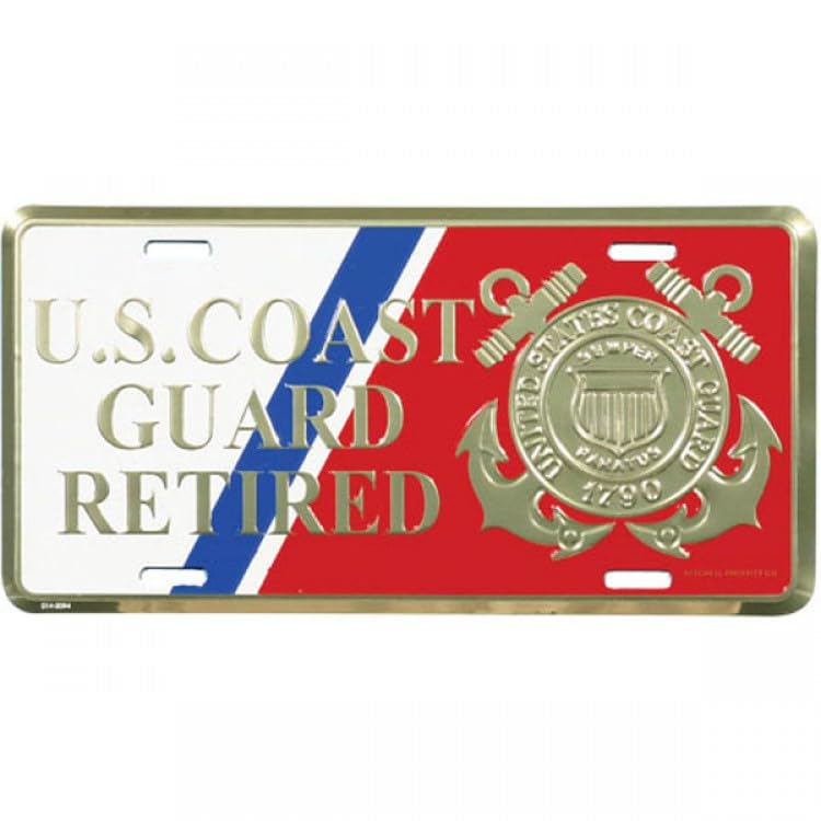 U.S. Coast Guard Retired with Logo License Plate