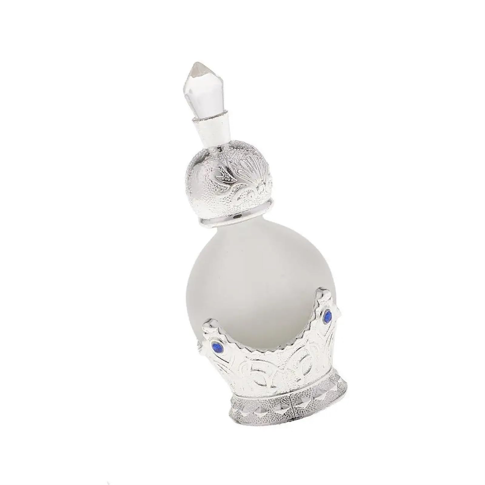 SNGUOQ 15ml Vintage Glass Empty Perfume Spray Bottle Atomizer Refillable Silver Gold For Home Decor,Birthday(Silver)