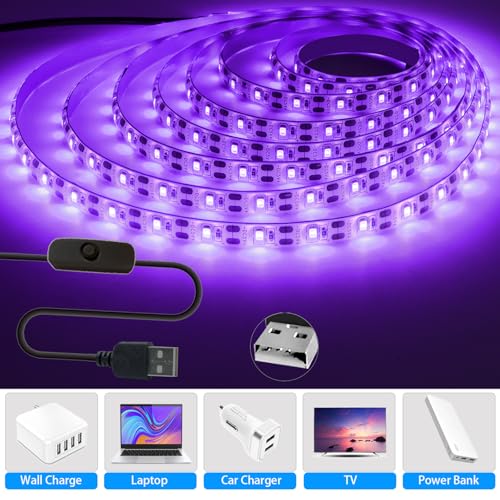 Tira LED UV 5V USB 3m Luz Negra IP65 180 LEDs miniatura 4