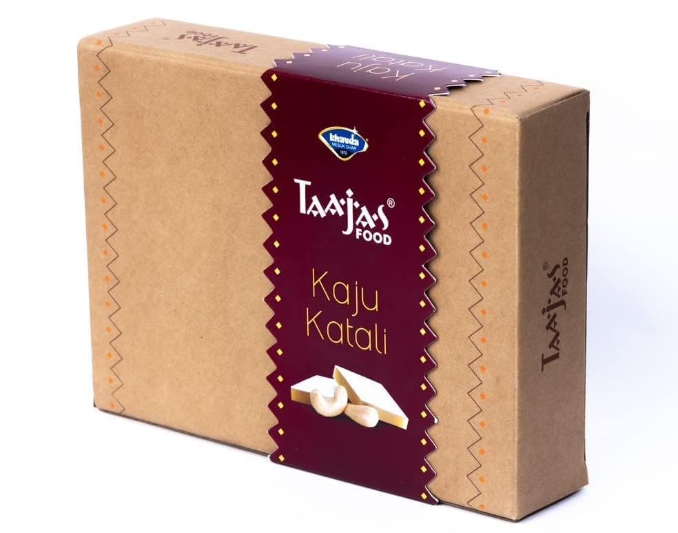 TAAJAS FOOD (Since 2003) Kaju Katli 500g | Fresh Indian Traditional Mithai | Made With Finest Cashews | No Preservatives, Artificial Color, Flavor & Delicious Sweet Taste