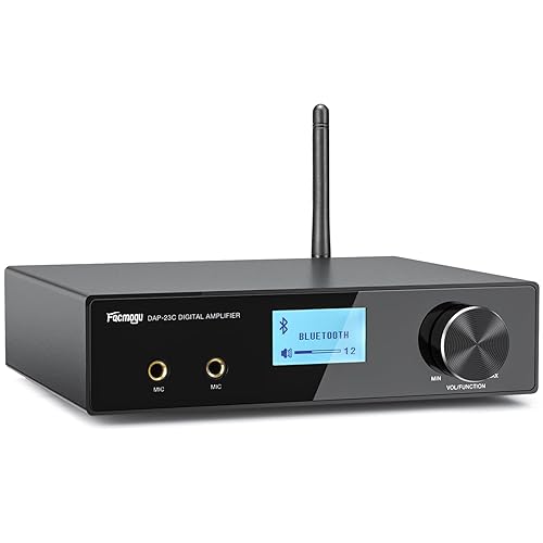 Facmogu DAP-23C 2.1CH 200W Karaoke Wireless Bluetooth Amplificador Receptor con Salida de Subwoofer, HDMI ARCÓpticaMIC, RMS 60Wx2 Amplificador