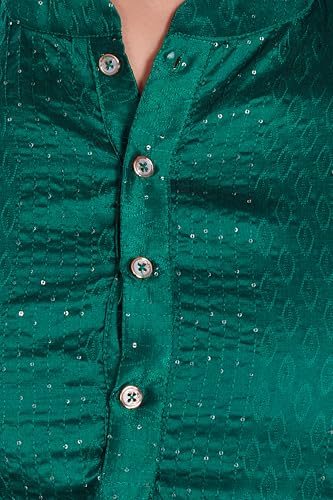 Image of DIVISIVE Men's Jequard Embroidered Art Silk Slim Fit Only Kurta
