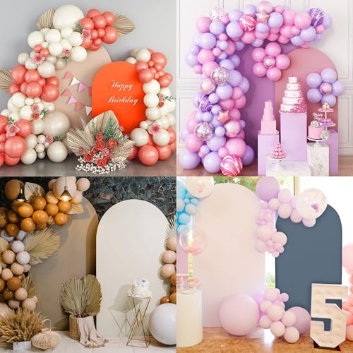 Wedding Arch Cover 6.6FT Arch Backdrop Cover Spandex Fitted Arch Cover for Round Top Chiara Backdrop Stand Covers for Wedding Birthday Party Baby Shower Banquet Ceremony Decoration - Image 5