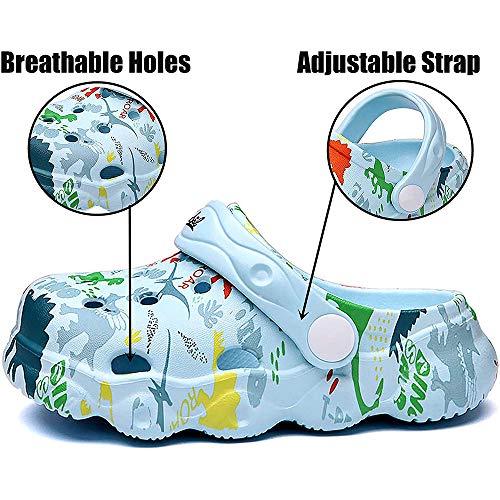 Image of Kids Clogs Boys Girls Toddler Dinosaur Slip on Slide Garden Shoes Cartoon Beach Pool Kids Clog Sandals Slippers Water Clogs