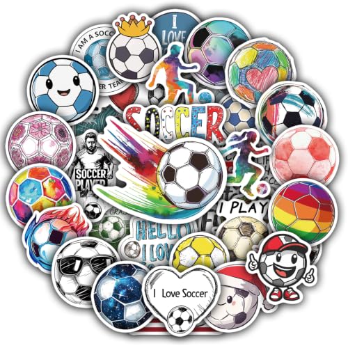 100 Pcs Soccer Stickers Sport Sticker Pack for Teens Adults