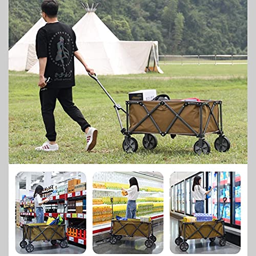 Klappbarer Bollerwagen für den Außenbereich, zusammenklappbarer Allzweckwagen mit 4 Rädern, tragbarer Handwagen für den Garten im Freien, zusammenklappbarer Camping-Ziehwagen, Load-B – Bild 6