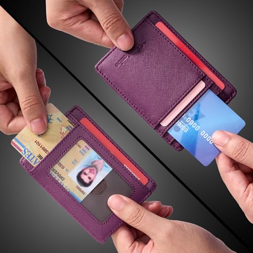 Image of Travelambo Slim Wallet Front Pocket Minimalist Leather RFID Blocking Medium Size