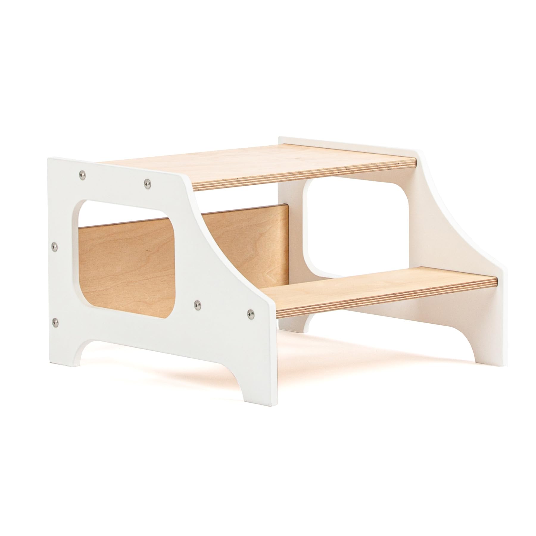 Tour de marche pour enfants Duck Woodworks escabeau bois blanc d'apprentissage