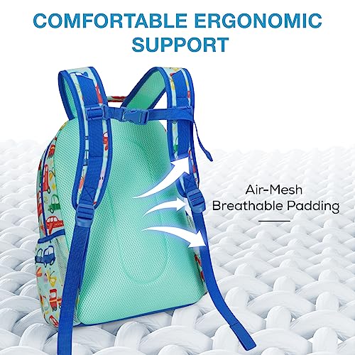 mommore Kids Backpack for Boys Girls Preschool Kindergarten Backpacks Lightweight Elementary School Bookbag with Lunch Box Set, Car, Large, 3 Pcs