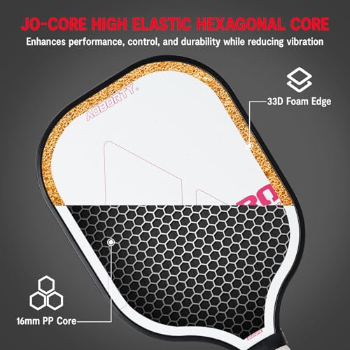 Image of AOBORTY Pickleball Paddles 4 Pack - USAPA Light Graphite Premium Rackets Fiber Face & Polymer Honeycomb Core Pickleball Set with 4 Outdoor Indoor Balls Including Portable Carry Bag