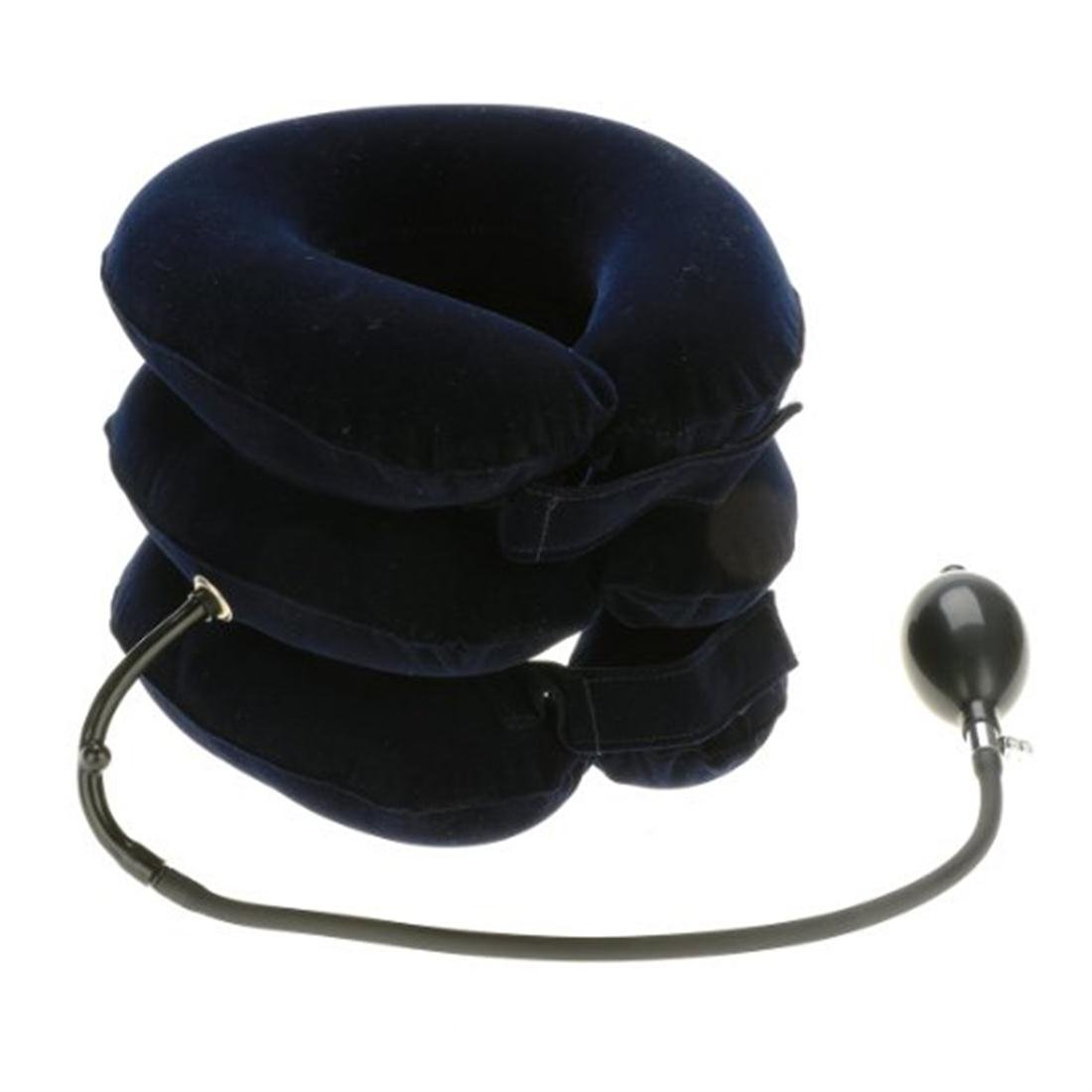 Glield Cuscino ad Aria per Collo Gonfiabile Trazione Vertebra Cervicale Casa a 3 Strati QYQ01 blu