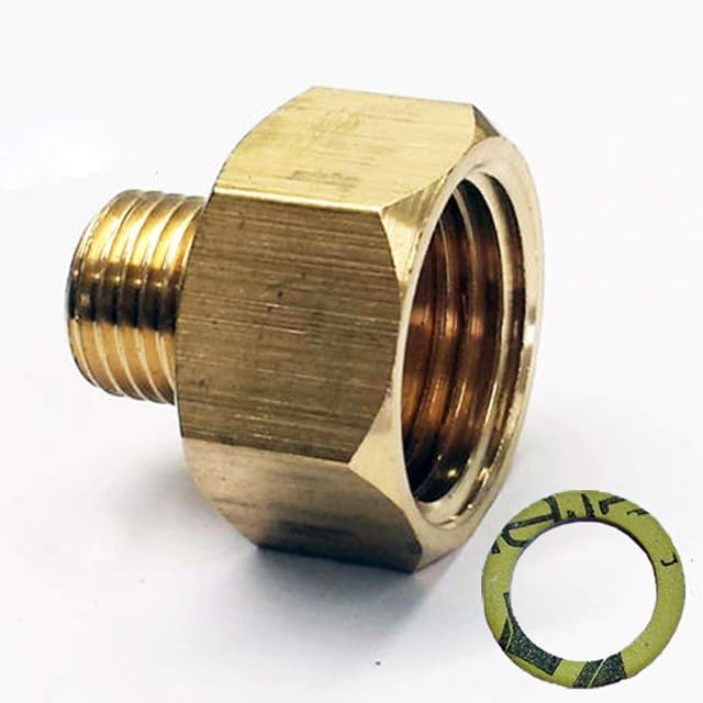 Phönix Przejście 1/2" R x 1/4" lks LPG adapter gazowy do kuchenki gazowej wąż gazowy kuchenka gazowa z uszczelką, adapter gwintowany, element przejściowy, 1/2" IG x 1/4" AG z miedzi