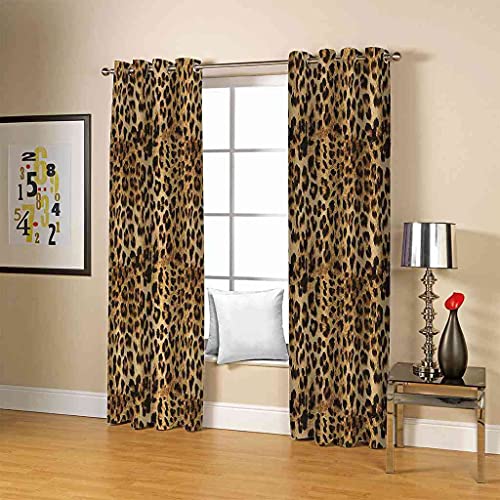 Rideaux occultants 100% polyester 3D léopard finition oeillets