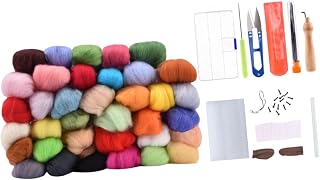 jojofuny 73 Piezas Fieltro De Lana De Tejer Inicio Kit De Fieltro De Aguja Artesanía Agujas Felting Wool Kit Principiante Kits De Fieltro Adulto Fieltro De La Aguja Sintió Aleación