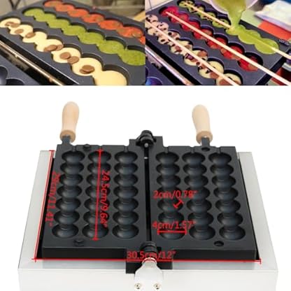 Futchoy Waffeleisen für 6 Stielwaffeln mit Edelstahl Gehäuse Waffeleisen für Waffelsticks 1500W Waffelautomat Waffelmaschine Waffle Maker mit antihaftbeschichteten Backplatten Hog Dog – Bild 3