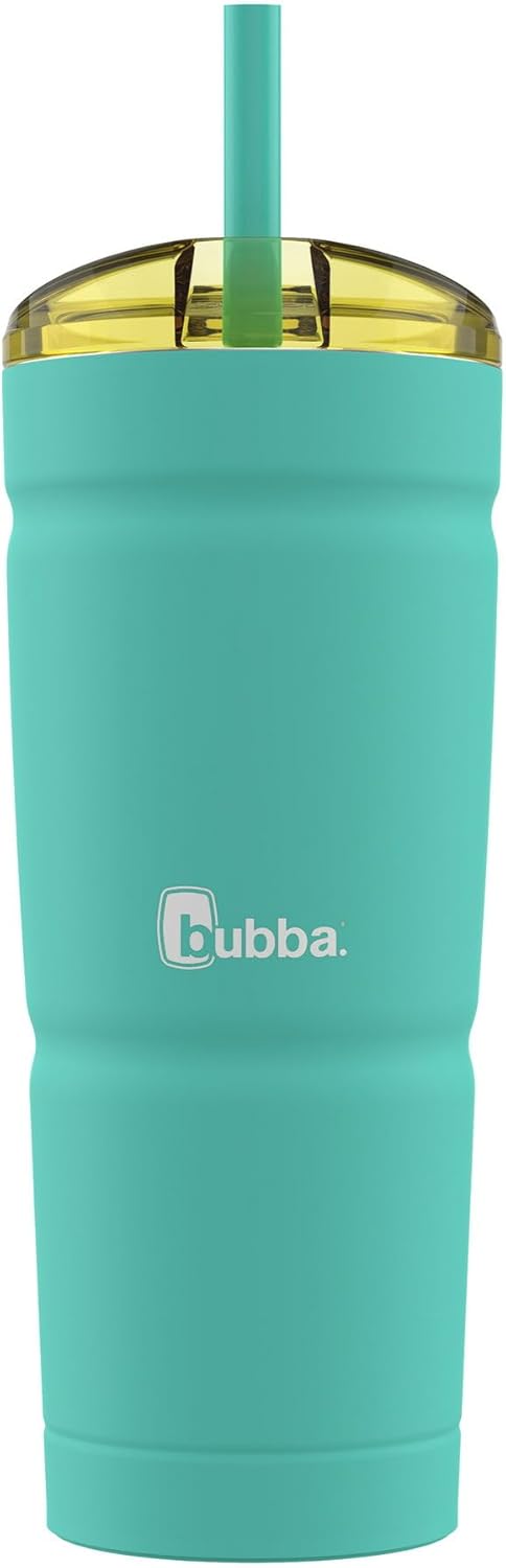 Bubba Envy S – Vaso aislado de acero inoxidable con popote  frío 18 horas  Caliente 6 horas  Se adapta a portavasos  Fácil de limpiar  Sin BPA, 24