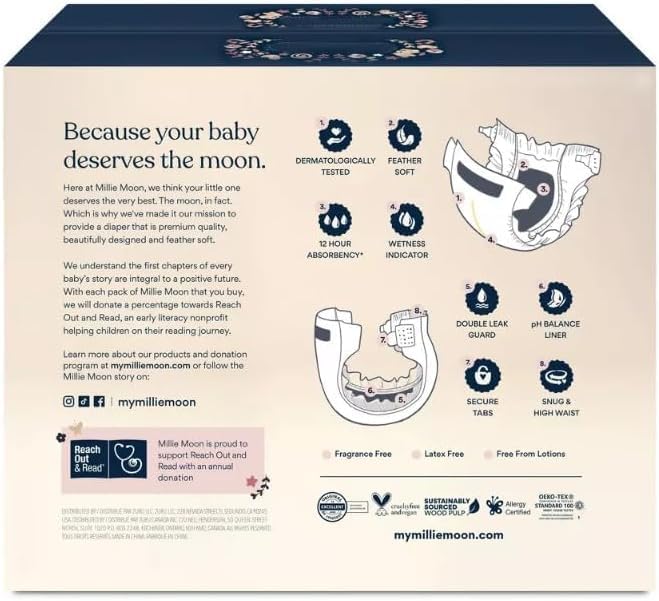 Image of Millie Moon Luxury Diapers Size 1 and 108 Count