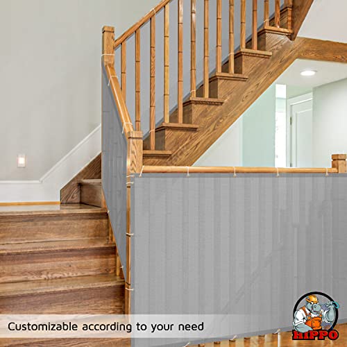 Image of HIPPO Baby Safety Net for Balcony & Staircase Railing Guard for Kids Stairway Safety Net Protector Safety Banister for Baby Toddler (1MTX6MT, Grey)
