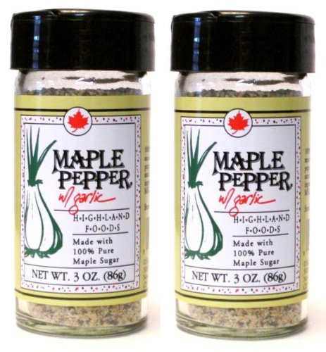 Highland Foods Maple Pepper with Garlic (3 oz Jars) 2 Pack