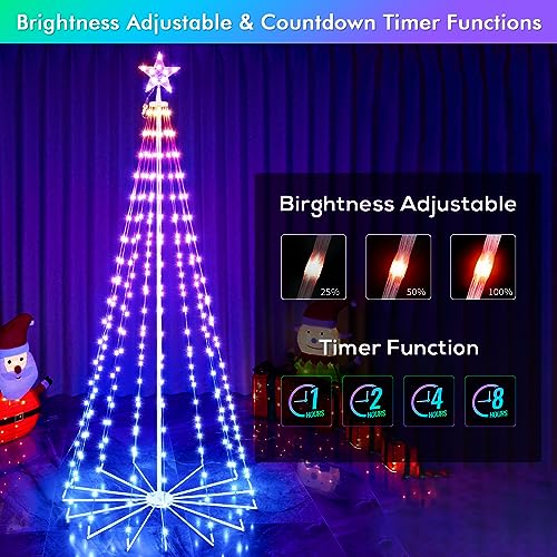 Holilluma HYS-PUL0502500-BESL13 7Ft 295Led Outdoor Christmas Tree, Rgb Color Change Prelit Smart Cone Christmas Tree thumb #3