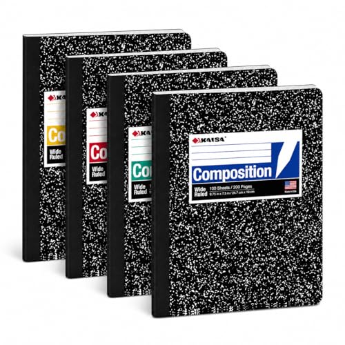 Cahier de composition marbre contre le manque de place d'écriture