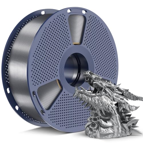 Image of SUNLU Silk2.0 PLA+ Filament 1.75mm, Chrome Like Gloss Finish, Smooth Silk Texture, Upgraded Formula for Stable Printing, 1kg(2.2lbs) PLA Plus 3D Printer Filament, Titanium Steel