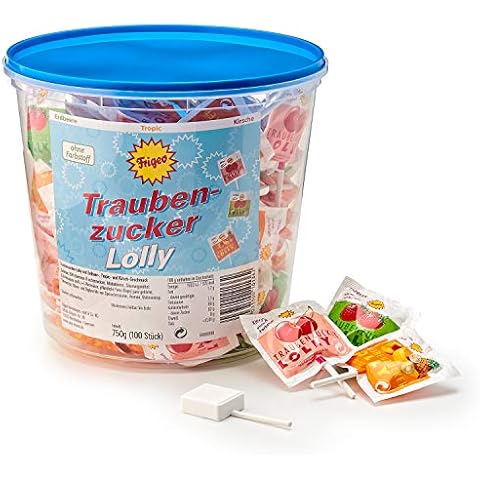 Frigeo Traubenzucker-Lolly in drei Geschmacksrichtungen Cover