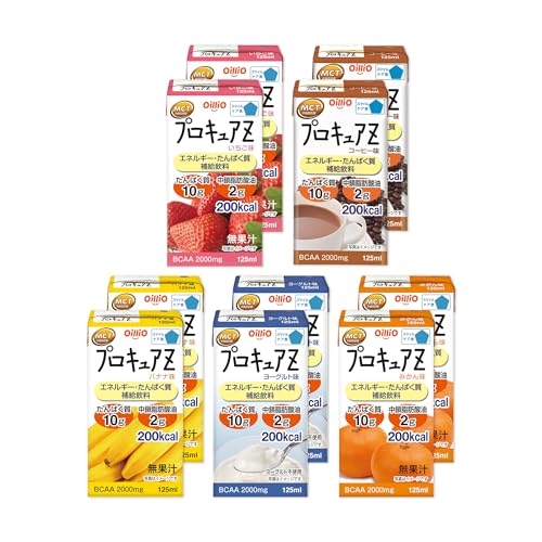 日清オイリオ プロキュアＺバラエティパック 栄養補助食品 介護食 ドリンク 高カロリー たんぱく質 栄養補助飲料 高齢者 栄養ドリンク MCT (10本入り（5種×各2本）)のサムネイル