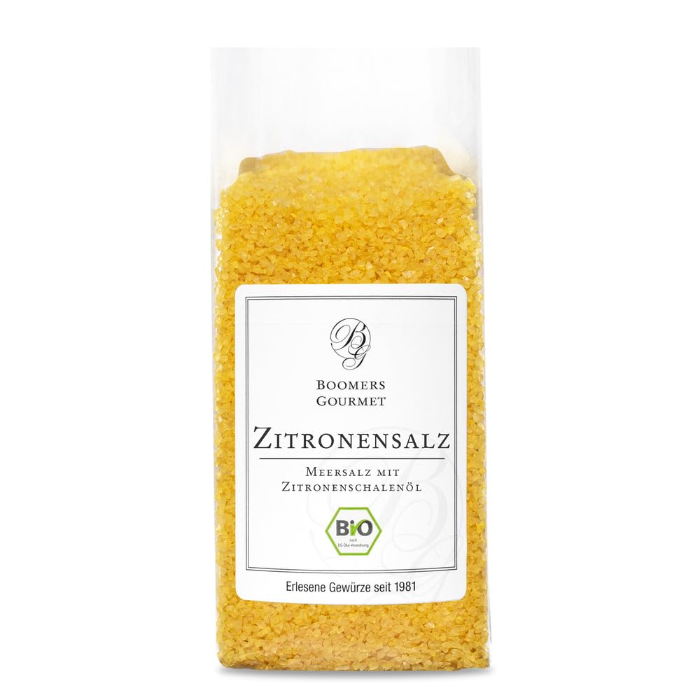 Boomers Gourmet - BIO Sizilianisches Zitronen Salz, frisches Zitronensalz in Bio Qualität, Ideal für Fisch und Salate - 200 g