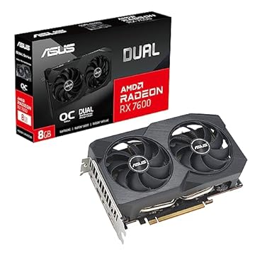 ASUS Placa gráfica Dual Radeon™ RX 7600 V2 OC Edition 8GB GDDR6 (PCIe 4.0, 8GB GDDR6, HDMI 2.1, DisplayPort 1.4a, design de 2.5 compartimentos, ventiladores Axial-Tech, GPU Tweak III)