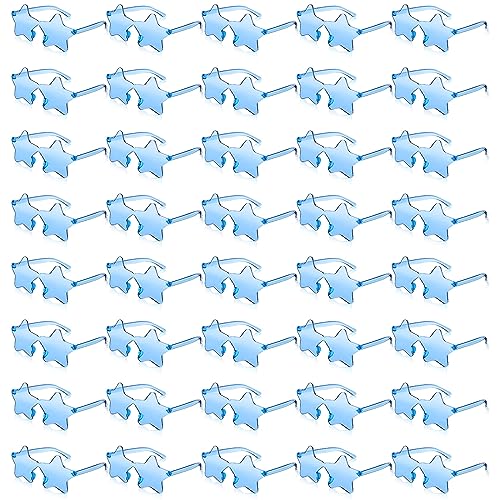 Image of Kanayu 200 Pair Star Shaped Rimless Sunglasses Transparent Star Candy Color Pentagram Glasses for Adult