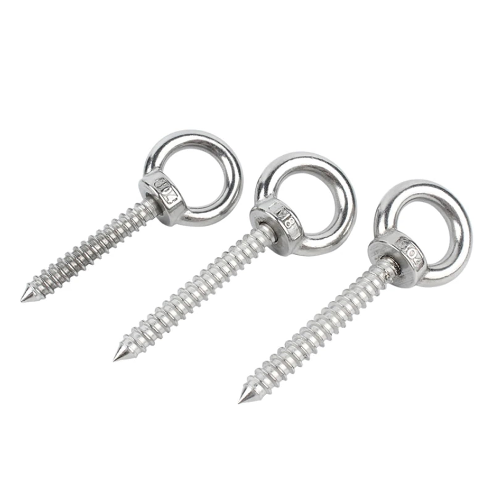 Pernos de Ojo de Acero CáNcamos Acero inoxidable 304 M4 M5 M6 M8 M10 M12 Tornillo autorroscante for elevación con tuerca argolla for Anillo circular for oveja Gancho(M12x60mm)