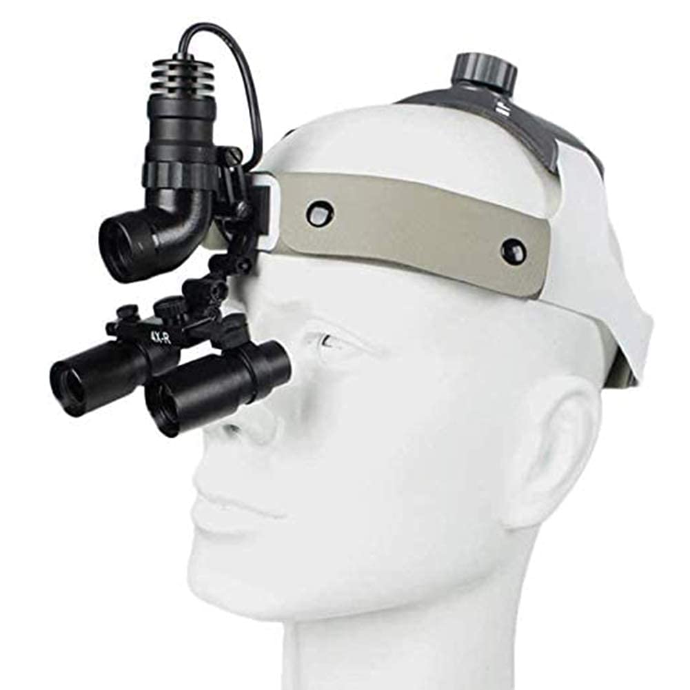 Lenti d'Ingrandimento Dentali, Lenti d'Ingrandimento Binoculari Chirurgiche Dentali - Lente d'Ingrandimento Binoculare 4X 420 Mm con Lampada Frontale A LED da 5 W La Bellezza Viene