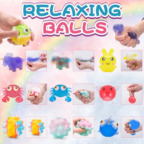 Image of 36 Pack Stress Balls, Squishy Balls, Squishy Fidget Stress Relief | Squeeze Ball for Adults Stress Relieve, Prize Box for Friends, Party Favors
